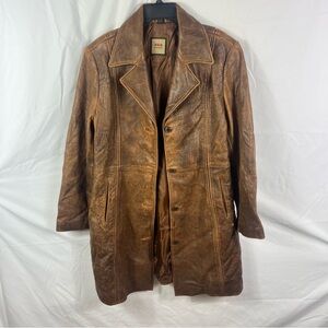 R&O Women's Classic Brown Leather Jacket Vintage